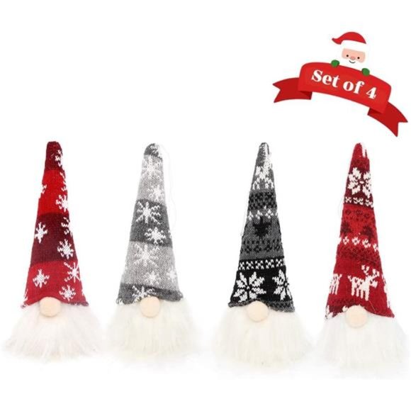Christmas Gnome Lights, Swedish Santa Tomte, Nordic Decorations Set of 4 - Picture 5 of 7